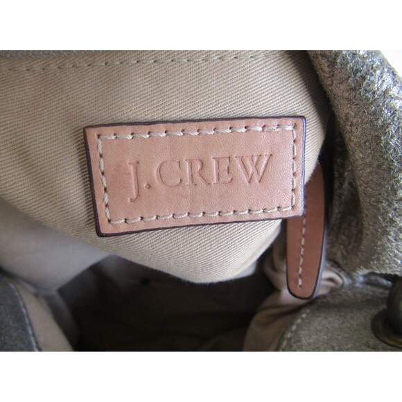 J. Crew Shoulder Bag Vintage Silver Metallic Leather Crossbody Detachable Strap - Picture 7 of 7